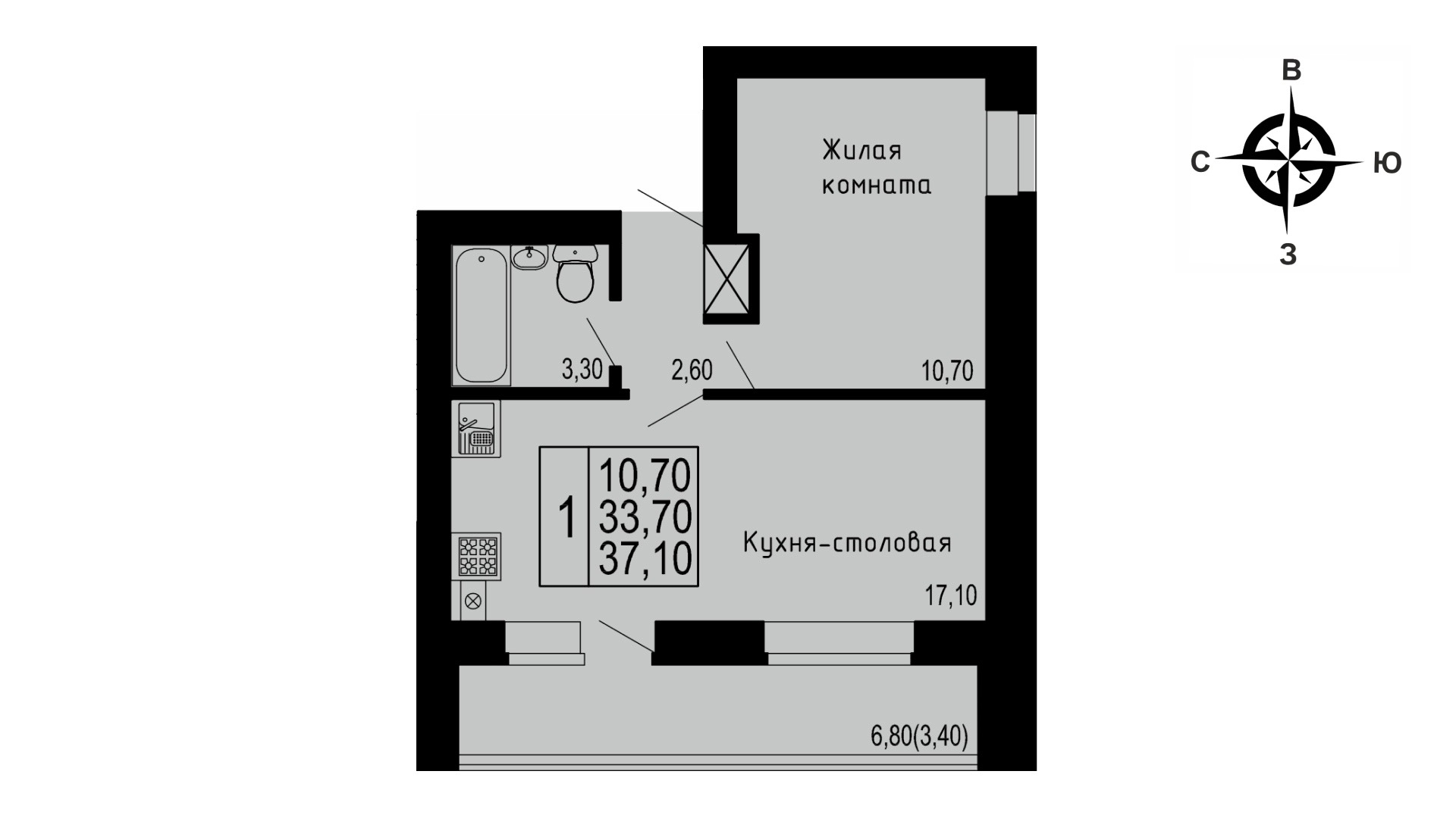 планировка квартиры 37 м2